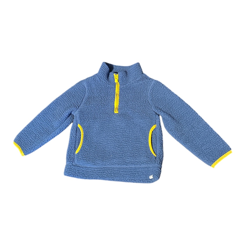 GAP Navy Sherpa Pull Over with Yellow Zipper